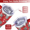 thumbnail image 5 of Red Christmas Bow Five-pointed Star 40 Oz Tumbler with Handle Lid and Straw Stainless Steel Double Walled Vacuum Insulated Cup Merry Christmas Gifts Tumbler for Women Men Friends Outdoor Indoor, 5 of 6