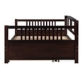 thumbnail image 6 of Full Wood Daybed with Roll Out Twin Trundle, Trundle Daybed Full Size, Standard Full Bed Frame, No Box Spring Required Sturdy Sofa Bed for Bedroom Living Room, 6 of 7