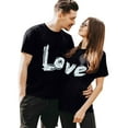 thumbnail image 2 of T-shirts Assortis pour Couples de la Saint-Valentin, Imprimé de Lettres, Col Rond, Tunique Décontractée à Manches Courtes, T-Shirt Léger, Confortable, Doux, Tenue de Vacances pour Lui et Elle, Vêtements, Noir, P, 2 of 5