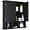 Black, variant on Bathroom Cabinet Wall Mounted 2-Door with 3 Open Shelves, Wooden Medicine Cabinets with Adjustable Shelf, Space Saver Storage Cabinets Over The Toilet for Bathroom&Living Room