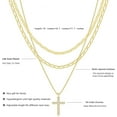 thumbnail image 6 of Cross Necklace for Women,Stackable Stacked Stacking Layering Layered Necklaces Dainty Gold Necklace Paperclip Box Flat Mariner Chain Necklace Cross Pendant CZ Diamond Simple Jewelry Gift, 6 of 6