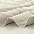 thumbnail image 6 of Chezmoi Collection Corduroy King Quilt Set Beige, 3-Piece Luxury Soft Cross Stitch Polyester Corduory Lightweight Bedspread, 1 Quilt 106 in x 94 in and 2 Pillow Shams 20 in x 36 in, 6 of 9