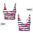 thumbnail image 5 of Picia Flamingos Sports Bra for Women,Padded Strappy Sports Bras Medium Support Yoga Bra with Removable Cups,Running Yoga Bra-XX-Large, 5 of 9