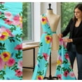thumbnail image 5 of Soimoi Cotton Voile Fabric Flower & Leaves Watercolor Printed Craft Fabric by the Yard 42 Inch Wide, 5 of 7