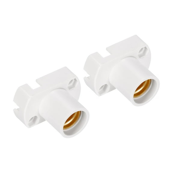 Uxcell Screw In E12 Mini Bulb Holder Beads Lamp Bases Socket Lighting DIY Accessories White 2 Pack