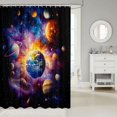 thumbnail image 2 of Manfei Celestial Planets Shower Curtain 72Wx84L,Dreamy Galaxy Theme Bathroom Shower Curtain,Orange Purple, 2 of 5