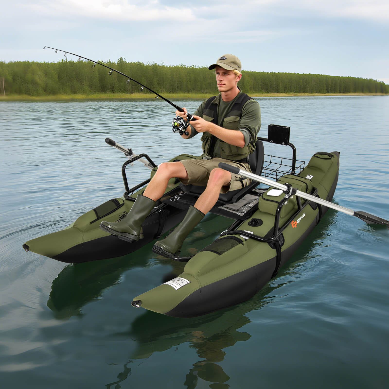 classic accessories fishing tube Goplus Inflatable Float Tube, Pontoon Boat w/Foldable Padded Seat, Adjustable Footrest, Pump, Paddles, Fish Ruler, Storage Basket,Pockets, 400 LBS Load Capacity Adult Belly Boat for Angling : Sports & Fly Fishing Float Classic Cumberland
