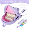 thumbnail image 4 of Gynky School Backpack Set School Bookbag for Middle School Students Book Bag for Elementary Primary Kawaii Backpack, Purple, 4 of 10