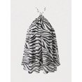 thumbnail image 6 of White Zebra Print Chiffon Backless Mini Dress For Party Vacation Casual Wear, 6 of 8