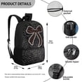 thumbnail image 5 of Yuyamidu Grey Leopard Bow 17-Inch Large Backpack for Student Daily Class Commute, Spacious Daypack with Multiple Pockets, 5 of 6