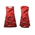 thumbnail image 7 of Naloa Floating Red Chili Peppers Print Women's Summer Spring Casual Beach Sundress,Vacation Sleeveless Tank Crewneck Loose Dresses, 7 of 7