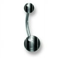 thumbnail image 2 of SGSS Curv BB w Acrylic Racer Stripe Balls 14G (1.6mm) 7/16 (12mm) Long Stainless Steel, 2 of 2