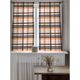 thumbnail image 4 of Orange Black Plaid Curtains 54 Inch Length, Sheer Curtains for Bedroom Living Room Window Farmhouse Orange Black Checkered Rod Pocket Voile Drapes Kitchen Curtains Small Half Window 52"x54" 2 Panels, 4 of 6