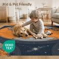 thumbnail image 4 of ODIKA 8'x10' Washable Area Rug World Map With Vintage Globe Continents And Cosmic Border Earth Planet Refined for Living Room, Under Sectional, Family , Durable, Non-Slip, 4 of 7
