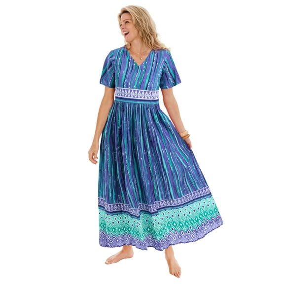 Only Necessities Plus Size Long Crinkle Cotton Lounger