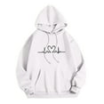 thumbnail image 4 of WENWU Womens Hoodies Long Sleeve Hoodie Pullover Sweatshirts Cozy Sweatshirts for Women White Sweatshirt Womens Womens Fall Clothing Street Style, 4 of 6