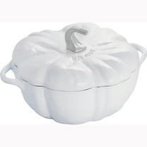 STAUB Cast Iron 3.5-qt Pumpkin Cocotte with Stainless Steel Knob - White