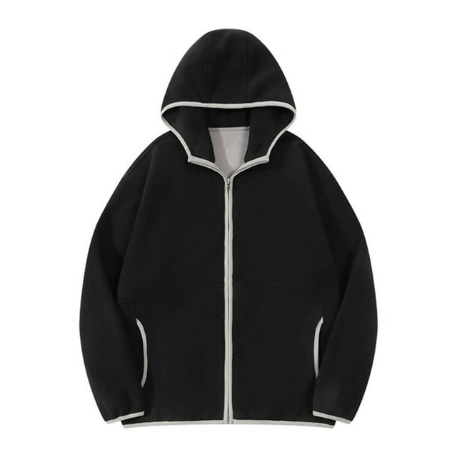 Sudadera con capucha para hombre, sudadera con capucha de manga larga lisa, forro polar con cremallera, abrigo grueso y cálido, sudaderas para hombre, blusa de poliéster