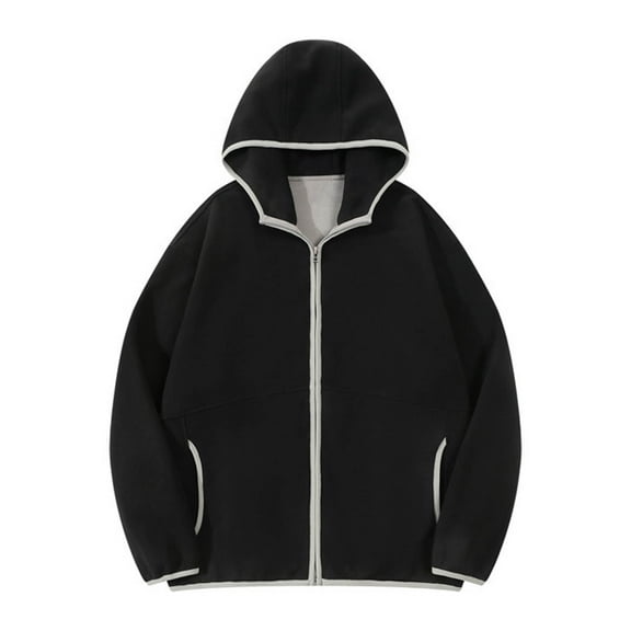 Qiggri Mens Full Zip Casual Cotton Hooded Fleece Drawstring Hoodies Pullover Sweatshirts Casual Long Sleeve Shirts