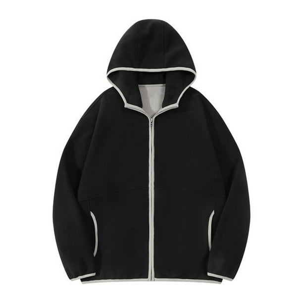 Sudadera con capucha para hombre, sudadera con capucha de manga larga lisa, forro polar con cremallera, abrigo grueso y cálido, sudaderas para hombre, blusa de poliéster