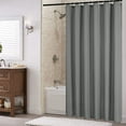thumbnail image 2 of Grey Shower Curtain, Waffle Weave Textured Fabric Shower Curtain for Bathroom, Soft Cloth & Hotel Spa Luxury, Water Repellent, Machine Washable, 72X72, 2 of 6