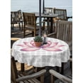 thumbnail image 2 of Outdoor Tablecloth with Umbrella Hole for Patio/Picnic/Party/Camping, Pink Lotus Flowers Waterproof Table Cloth Round Cover Washable, Classic Love Heart Leaves Grey (Dia 54"), 2 of 9