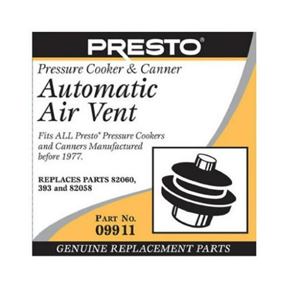 Presto 09911 Pressure Cooker and Canner Automatic Air Vent
