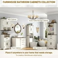 thumbnail image 5 of Farmhouse Wall Medicine Cabinets with 2 Barn Doors, Wood Bathroom Storage Cabinet with Roman Column Decor,Farmhouse Double Storage Cabinets with Adjustable Shelf & Door Cabinets, Rustic White, 5 of 7