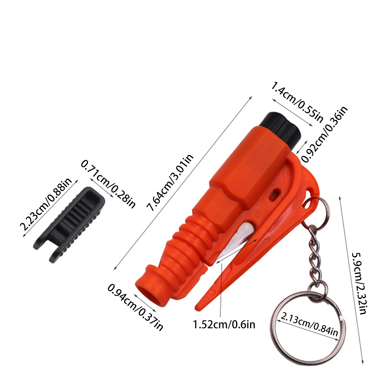BBTO 6 Pcs Car Glass Breaker And Seatbelt Cutter 2 In 1 Car Window Breaker Tool One