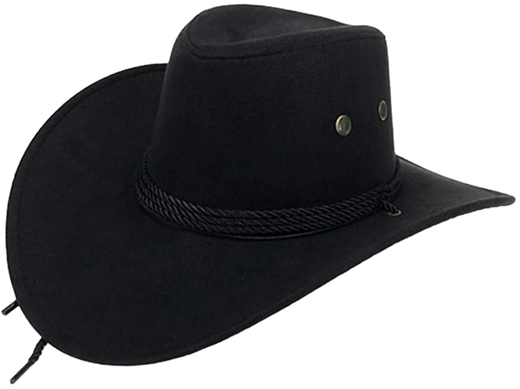 Cowboy Hat for Men Women Roll Up Brim 