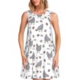 thumbnail image 1 of Easygdp Funny Chicken para Vestido Transpirable de Mujer, Vestido Suelto de Manga Corta con Pliegues y Bolsillos para el Verano, 1 of 7