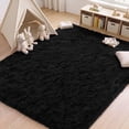 thumbnail image 3 of Nefoso Shag Area Rug, 5ft x 7ft Soft Fluffy Area Rugs for Living Room Bedroom Modern Decor Carpet, Black, 3 of 11