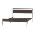 thumbnail image 4 of Queen Size Bed Frame with Wooden Headboard and Footboard, Platform Bed Frame with Metal Slats Support, No Box Spring Needed, Large Under Bed Storage, Noise Free, Easy Assembly, Black, 4 of 9