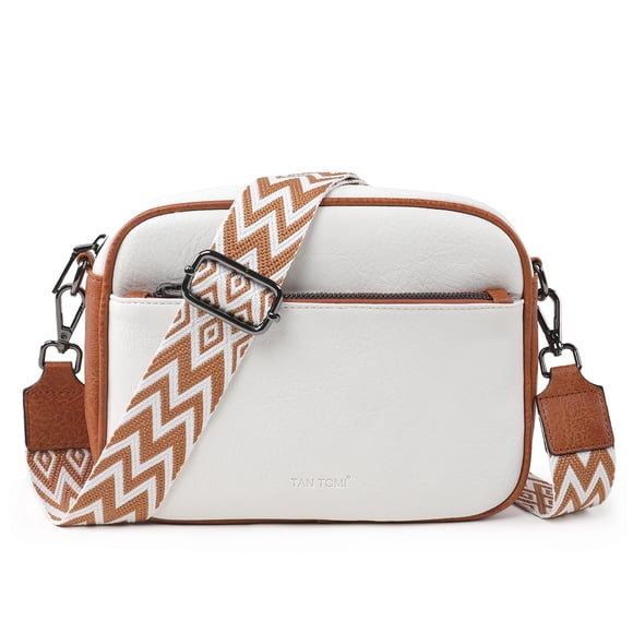 Bandolera TANTOMI Trendy de piel vegana para mujer, color blanco