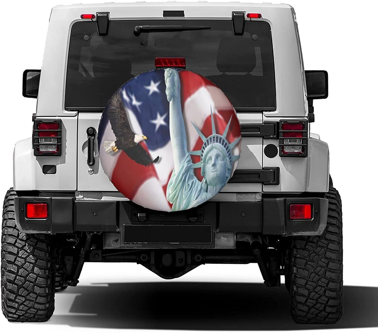 Delerain USA Flag Flower Spare Tire Covers Waterproof Dust-Proof Spare  Wheel Cover Universal Fit for Jeep Trailer RV SUV Truck and Many Vehicle  (17 Inch for Diameter 31#34;-33#34;)