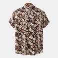 thumbnail image 3 of Playeras Camiseta de manga corta con solapa y hebilla con estampado de y ocio para hombre (Brown, 3XL), 3 of 7