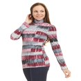 thumbnail image 4 of Women‘s Long Sleeve Rib Turtleneck Top Pullover Sweater L RED, 4 of 6