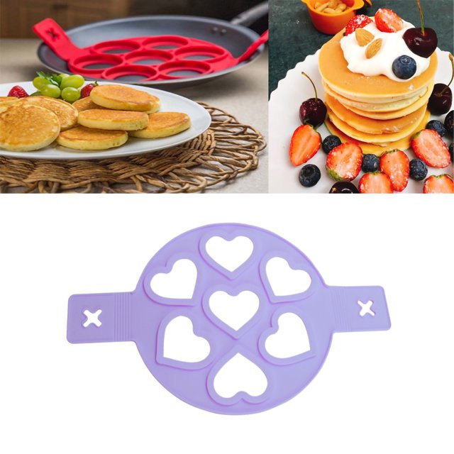 TIMIFIS Heart Shaped Pancake Maker 2Pc Nonstick Pancake Maker Mould Omelette Tool Home Kitchen Silicone Molds Kitchen Gadgets