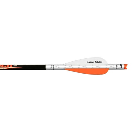 NAP Crossbow Quikfletch Twister Vane 3 White Orange and Orange Arrow Fletching System 6PK