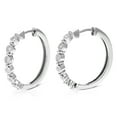 thumbnail image 2 of Vir Jewels 1/8 CTTW Lab Grown Diamond Hoops Earrings in Sterling Silver With Hidden Post For Women, 2 of 5