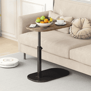 LUOLUO C - Shaped End Table, 360° Rotating Adjustable Height Couch Side Tables for Sofa/Bed/Bathtub (Vintage)