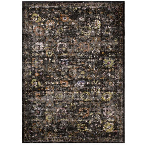 Industrial Country Cottage Farm Beach House Living Lounge Room Area Rug Runner Floor Carpet, Fabric, Multi Black