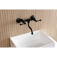 thumbnail image 2 of Kingston Brass KS2110BL Kingston Double-Handle 2-Hole Wall Mount Bathroom Faucet in Matte Black, 2 of 8