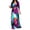 Purple, variant on Herrnalise Women's V-Neck Long Sleeve Skirt PrintedHigh Waist Tie Dresses S-5XL