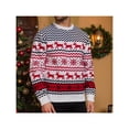 thumbnail image 3 of Suéter Navideño Informal para Parejas, Jersey de Punto con Cuello Redondo y Mangas Raglán, Blusas Cómodas y Cálidas para Otoño. (Hombres) M, 3 of 6