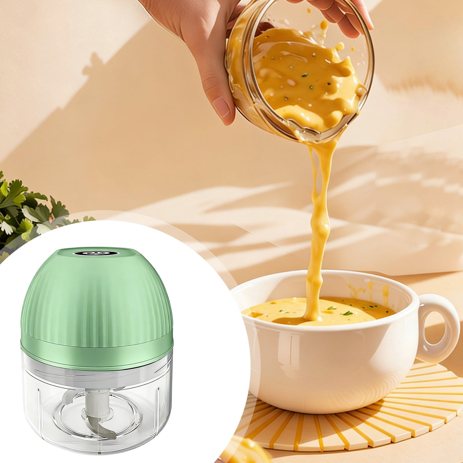2Pcs Portable Usb Rechargeable Garlic Chopper Cordless Vegetable Chopper 250Ml Mini Food Processor for Onion Meat Herb Grinder Kitchen Tool Ciozy