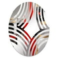 thumbnail image 2 of Designart "Cubic Abstract in Red and Gold I" Cubism Baptist Fan Round Wall Mirror - Abstract Oval Printed Decorative Mirror - Multiple Color Options, 2 of 5