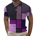 thumbnail image 1 of Playeras De Hombre Camisa A Cuadros Para Hombre, Camisa Con Solapa Y Botones, Estampados Gráficos Degradados, Camiseta De Manga Corta Con Estampado Urbano Para Exteriores, 1 of 5