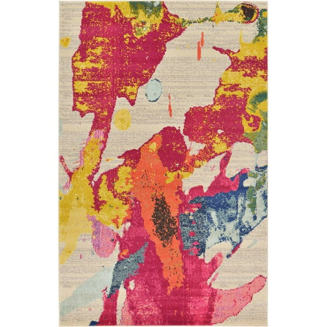 Unique Loom Estrella Colorful Abstract Area Rug 5' x 8' Rectangle Multi/Beige