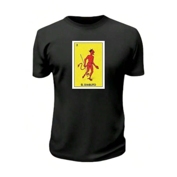 Playera Estampado De El Diablito Loteria Nacional Fiestas Patrias Septiembre Color Negro Talla Grande Marca Emil SaEs